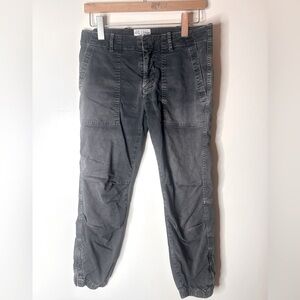 NILI LOTAN Stretch Cotton Twill Cropped Military Pants Carbon Grey